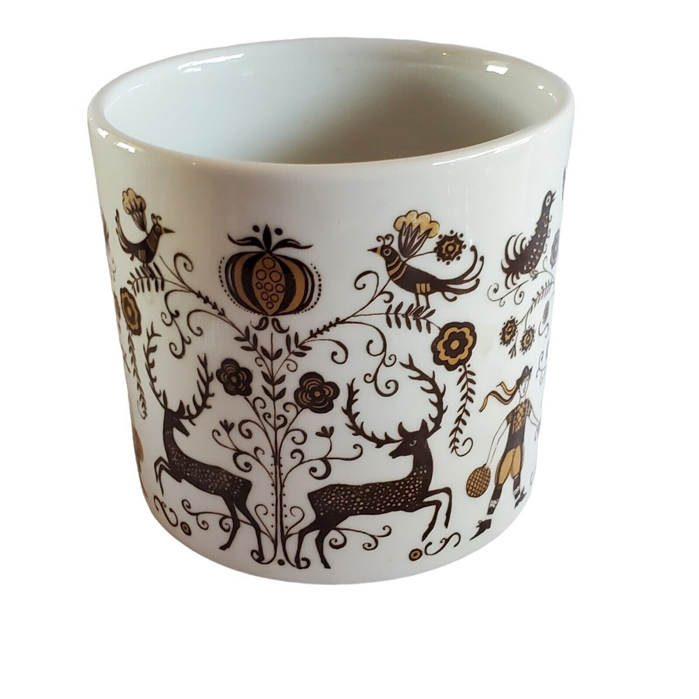 Kurt Hammer Vessel Crock Dutch Deer Stag Design German 4.25" High Backmarked